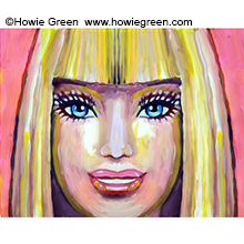 barbie doll pop art portrait