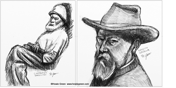 Brancusi portrait Sorolla portrait sketch