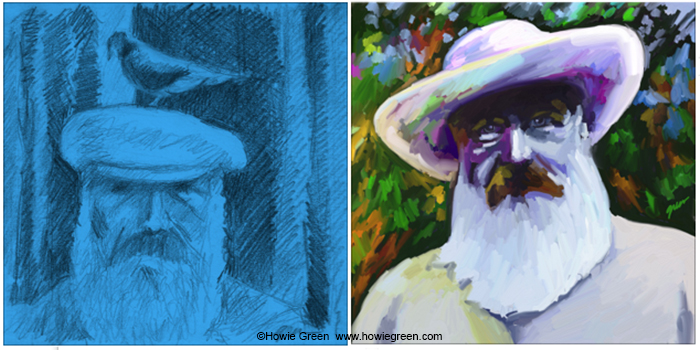 Claude Monet portrait painting