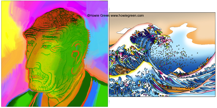 Hokusai Pop Art portrait