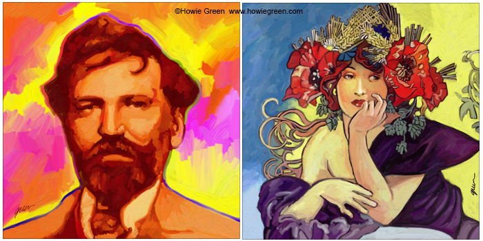 Alphonse Mucha Pop Art portrait